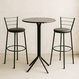 Jogo Mesa Bistrô MDF Aço C/ 2 Banquetas Altas Bar Cozinha Balcão em Oferta na Shopee