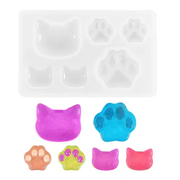 Molde Silicone Patinhas Gatinho / Molde para Pingente / Molde para Resina