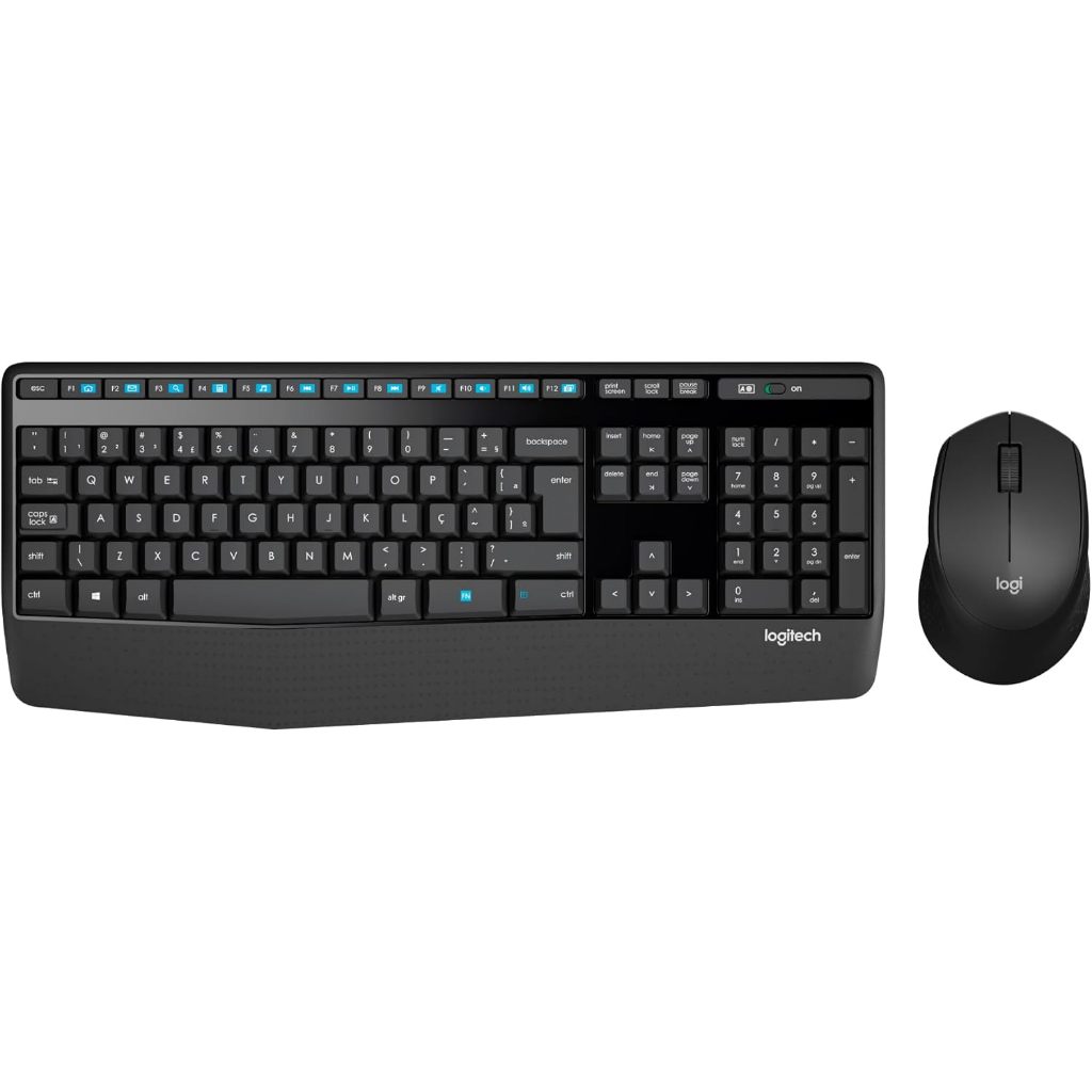 Combo Teclado e Mouse sem fio Logitech MK345 com Teclado com Apoio para as Mãos e Mouse, Conexão USB, Pilhas Inclusas