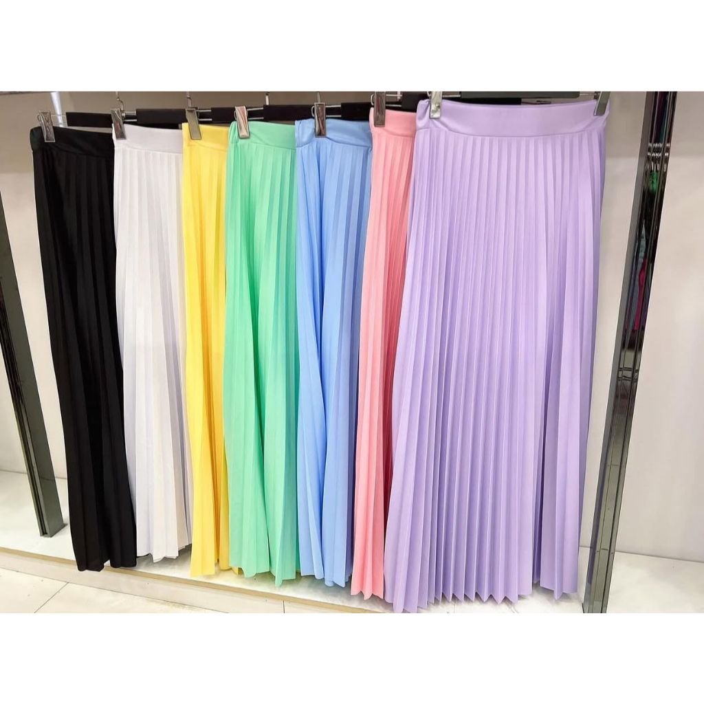 saia longa plissada lisa moda evangelica cod 047