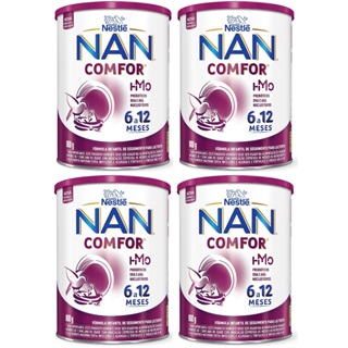 Kit 4 Latas NAN Comfor 800gr 6 à 12 meses (ROXO) em Oferta na Shopee