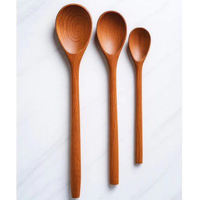 Kit 3 Colheres De Pau Madeira Maciça Polida - Utensílios De Cozinha - Envio Imediato — imagem 1