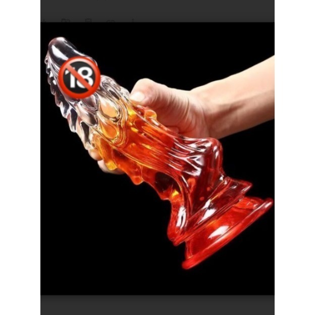 Kirin pênis grande silicone grande plug anal com ventosa 22*6.7 cm peso 432 gramas azul transparente em Oferta na Shopee