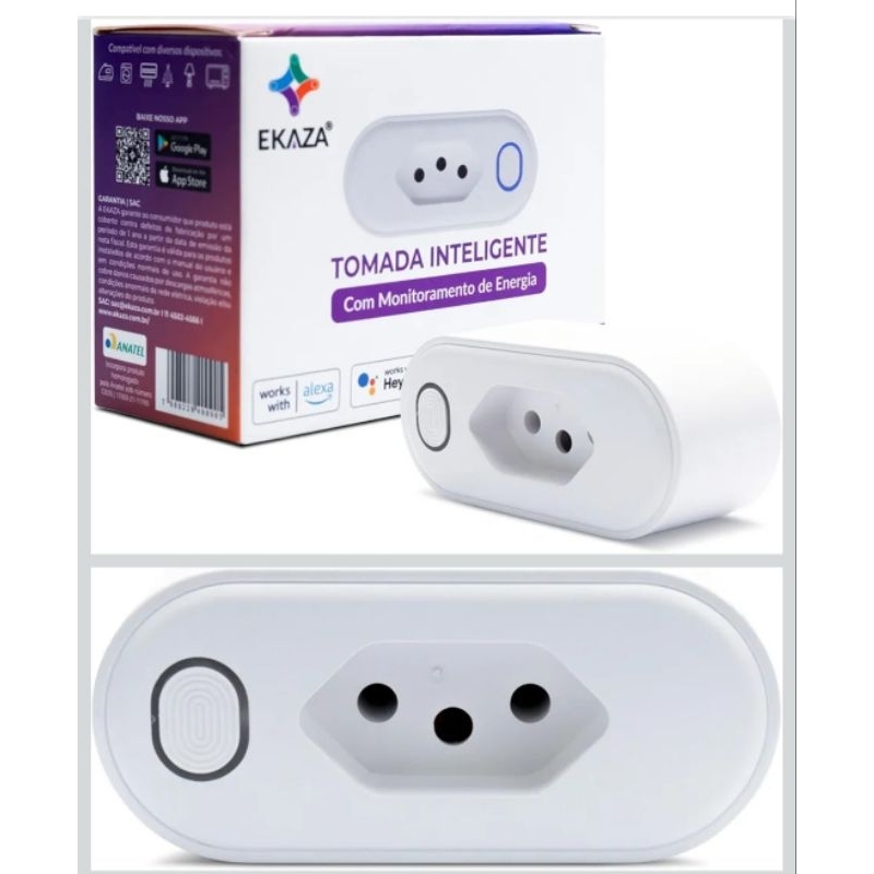 EKAZA, Tomada inteligente 16A ou 20A Wi-Fi, compatível com Alexa e google Assistente - T105