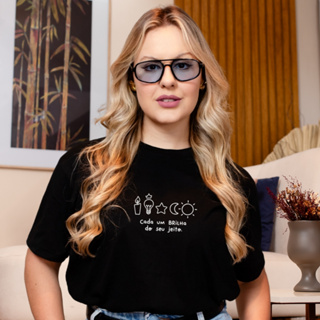 T-Shirt Feminina Manga Curta Gola Redonda Algodão Roupa Feminina em Oferta na Shopee