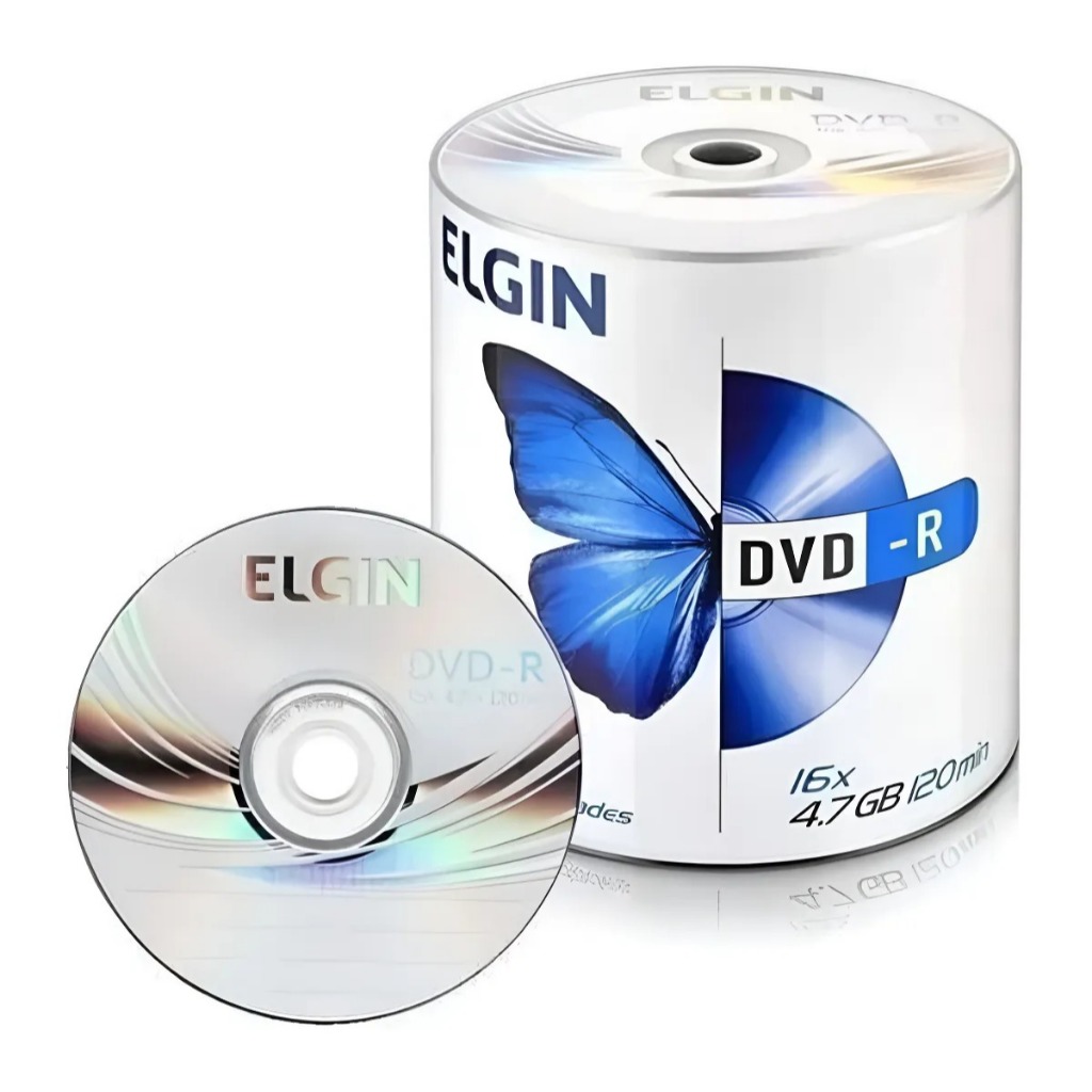 100 Unidades Dvd-r Virgem Elgin Logo 4.7gb 120 min