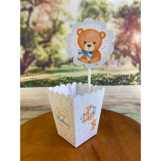 Centros de Mesa Chá de Bebê Ursinho Azul - Pegue e Monte em Oferta na Shopee