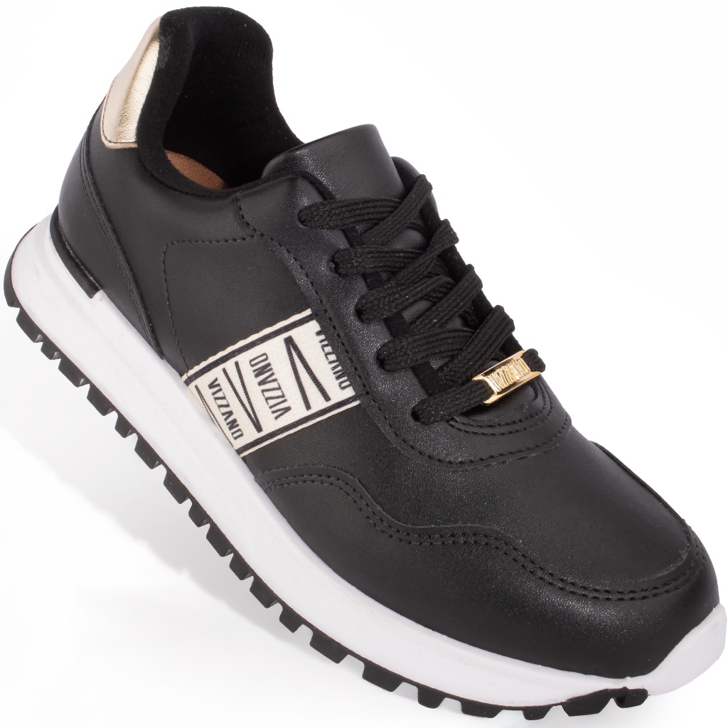 Tênis Vizzano Feminino Faixa V Confortável Original 1429-103 Preto em Oferta na Shopee