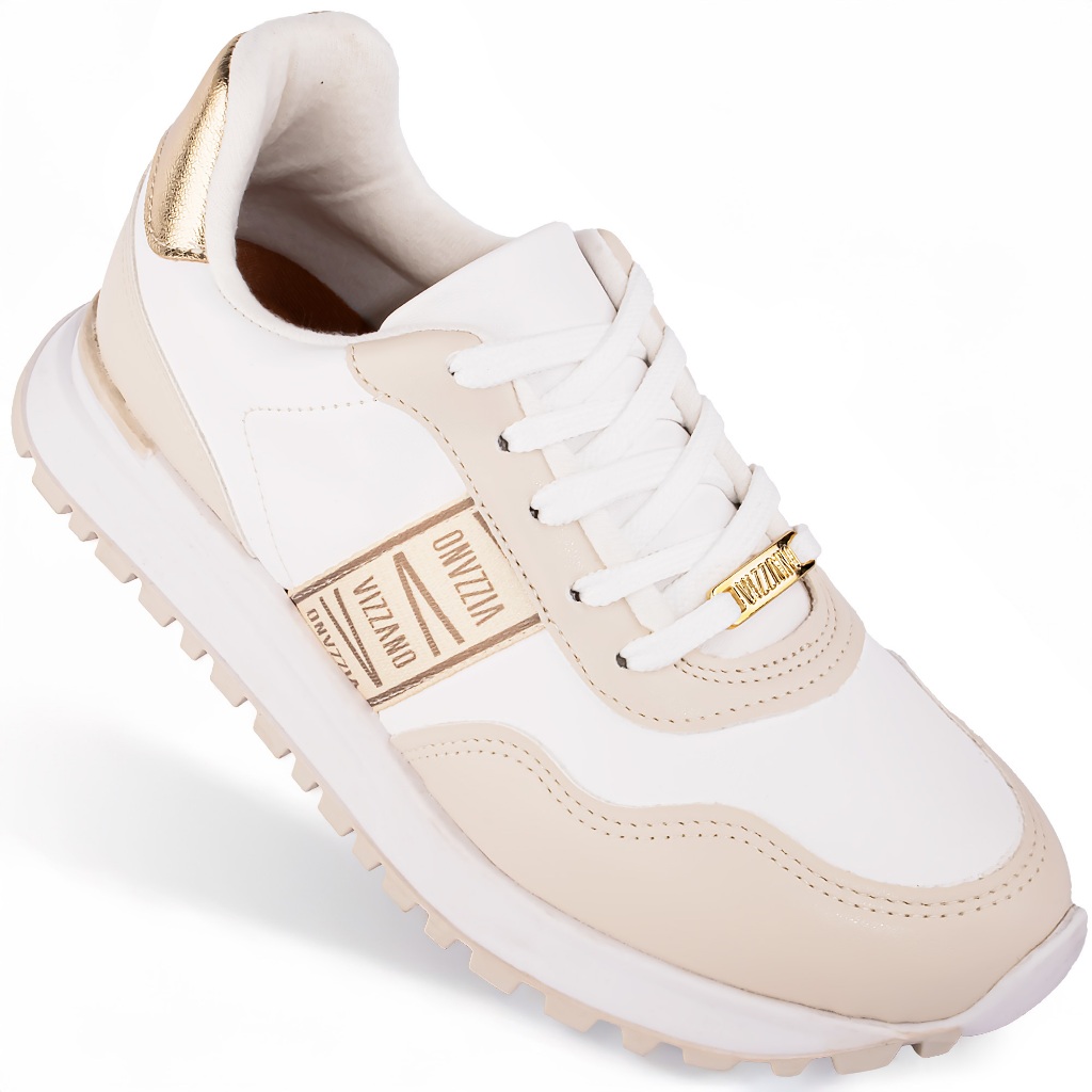 Tênis Vizzano Feminino Faixa V Confortável Original 1429-103 Branco