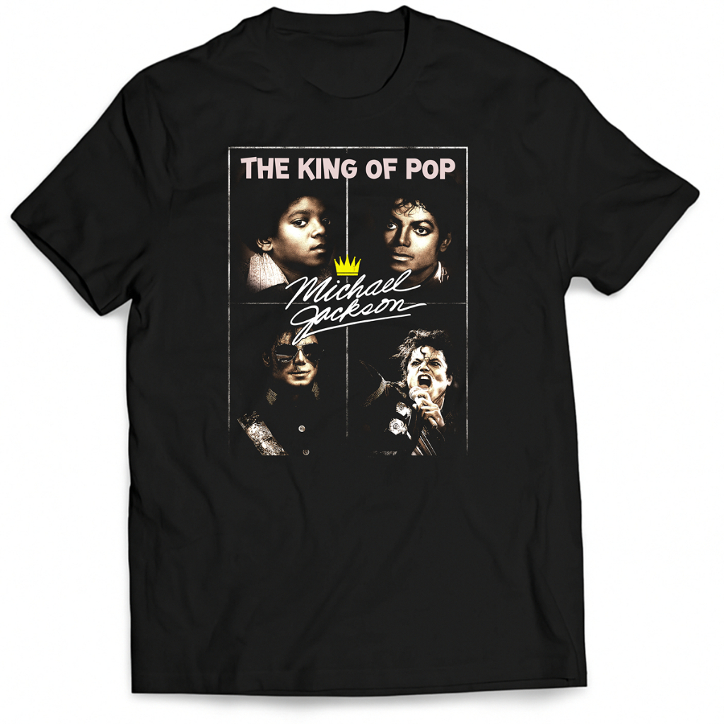 Camiseta Michael Jackson The King of Pop 100% Algodão Unissex em Oferta na Shopee