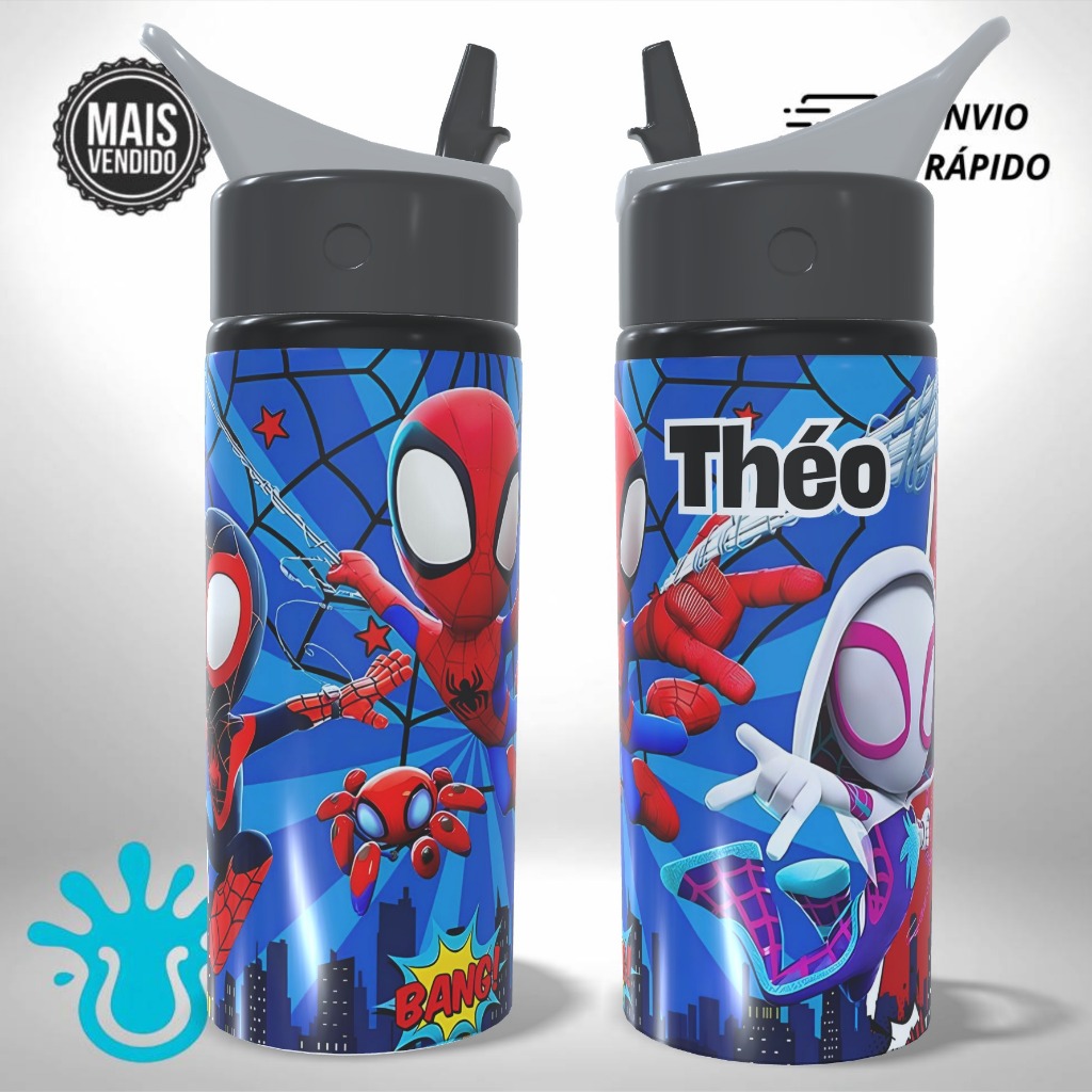 Garrafa Alumínio Infantil Personalizada Spidey e seus Amigos Spider Escolar - Presente em Oferta na Shopee