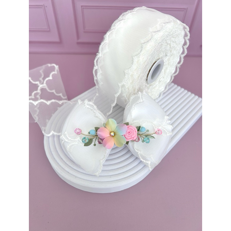 Fita voal organza  nuvem 3 metros em Oferta na Shopee