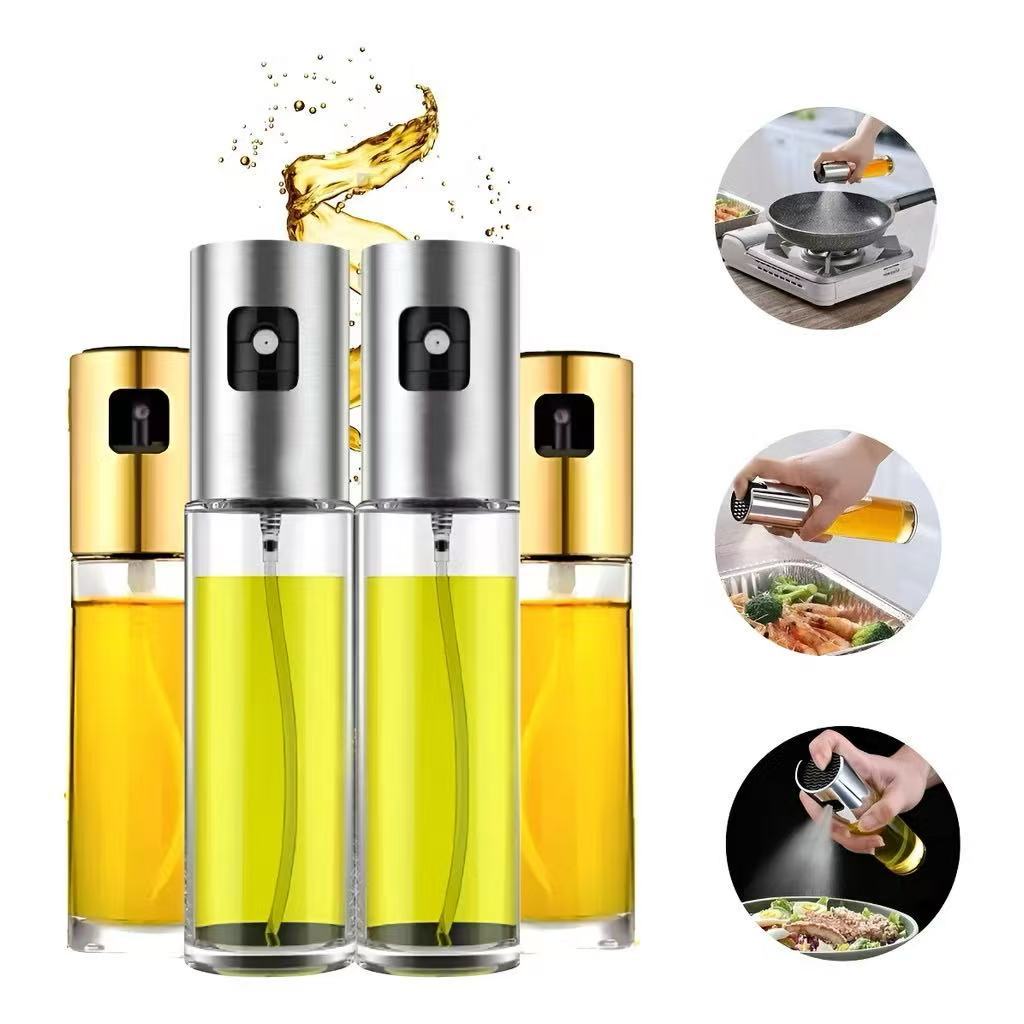 Spray Borrifador Azeite Vinagre Culinário Pulverizador Vidro Galheteiro em acrílico
