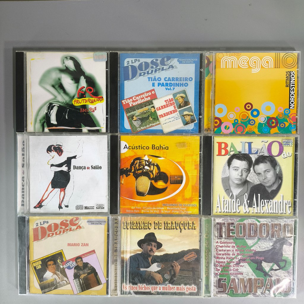 9 CDs de música popular brasileira, sertanejo e nordestina