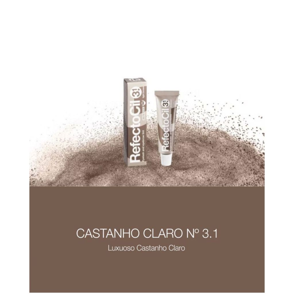 Tinta Refectocil 3.1 Castanho claro Preto Sobrancelhas Cílios Barba Bigode Blonde Tintura Oxidante Líquido ou Creme