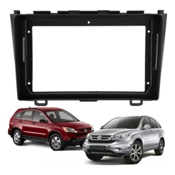 Moldura Multimídia 9" Honda CRV 2005 até 2011 2 Din - Preto Fosco