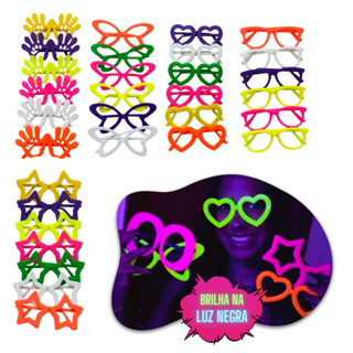 Kit 10 a 50 Oculos Neon Divertidos Sortidos Para Festa Balada Casamento Aniversario Confraternizacao em Oferta na Shopee