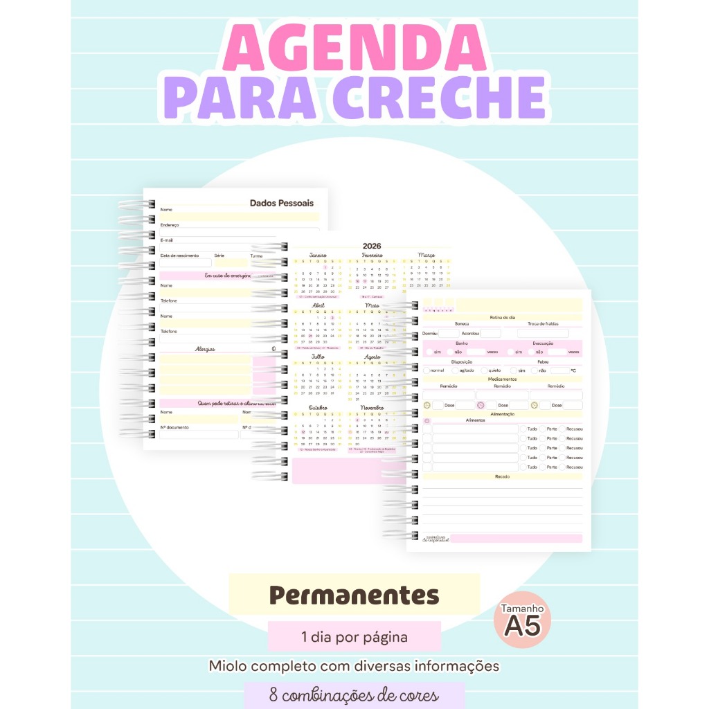 Agenda Escolar Infantil Creche: Onde Comprar | BuscaProdutos