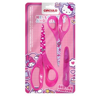 Kit Tesouras Hello Kitty com glitter 3 Peças – Costura, Artesanato e Corte em Oferta na Shopee