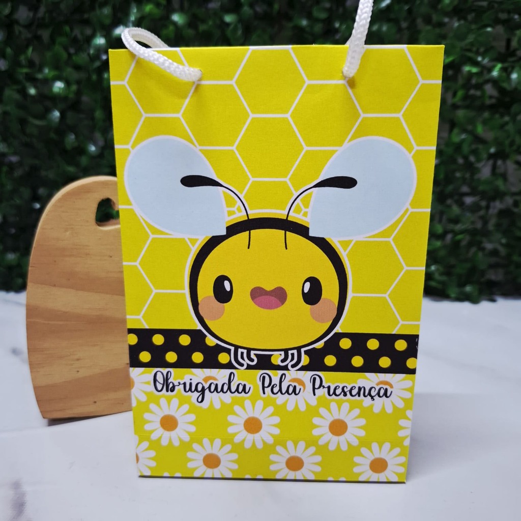 Sacolinha Surpresa Personalizada Lembrancinha Tema Abelhinha - Abelha PEGUE E MONTE