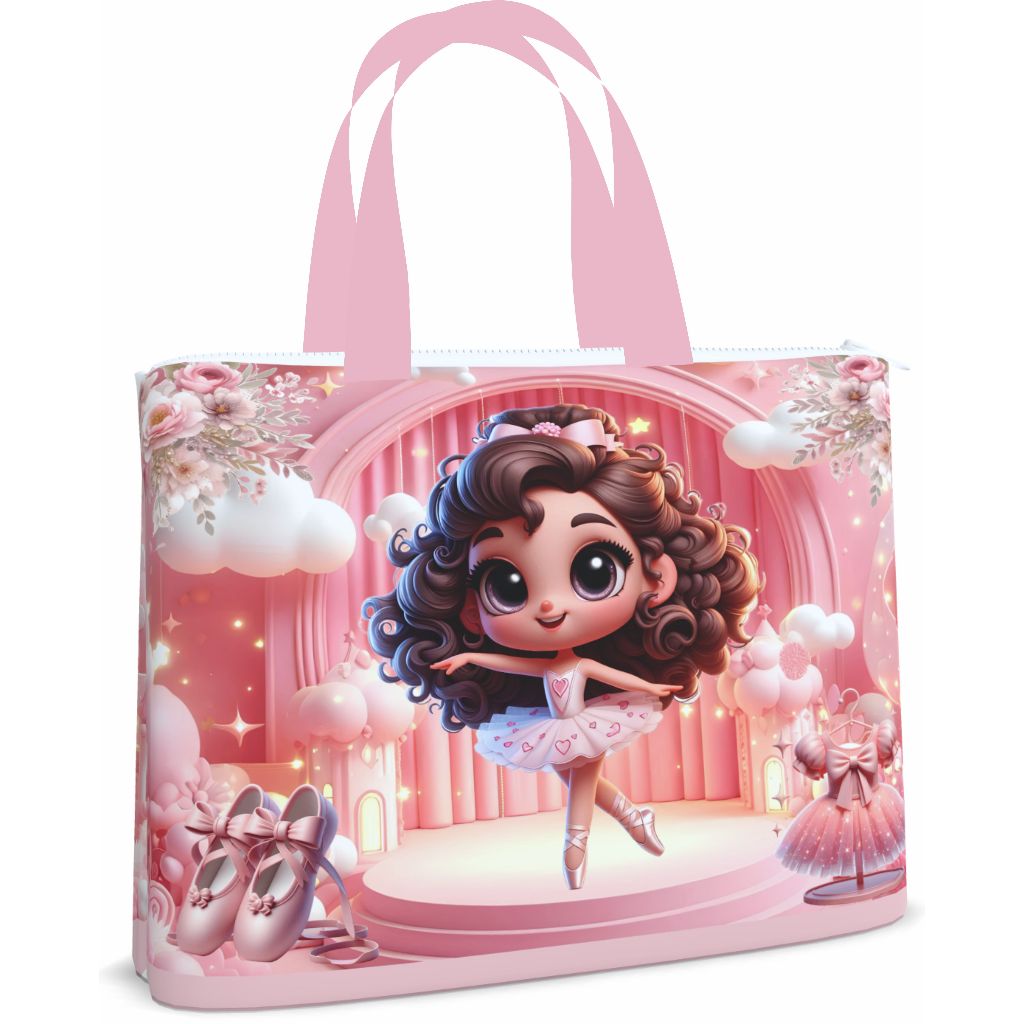 Bolsa Sacola Pasta Ecobag 45x35_ Ballet_ Bailarina_ Escola
