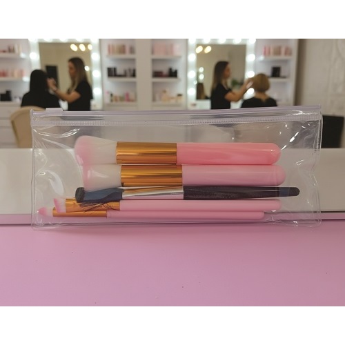 Estojo Zip Transparente Organizador 22x9cm Kit
