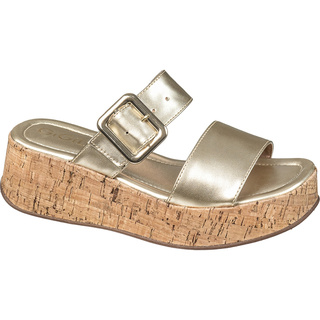 Sandália Feminina Tamanco Flatform Plataforma Slide Tiras Largas Fivela Metalizada Moderna GiGiL em Oferta na Shopee