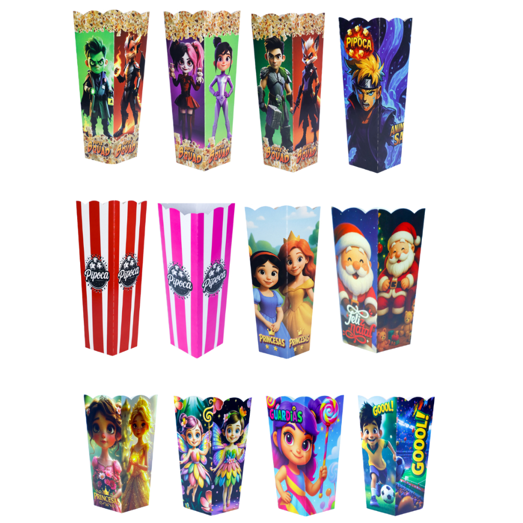 Caixinha Caixa Para Pipoca Nº04 Média Festas e eventos 50 Unidades Diversos Modelos em Oferta na Shopee