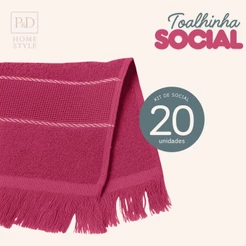 Kit Com 20 Unidades De Toalha de Mão Social Atacado Algodão Para Brinde 20x30 cm