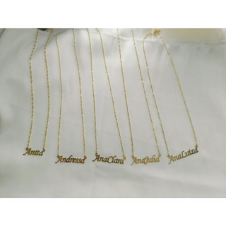 Colar com Nome Personalizado inicial A iniciais  corrente folheado a ouro