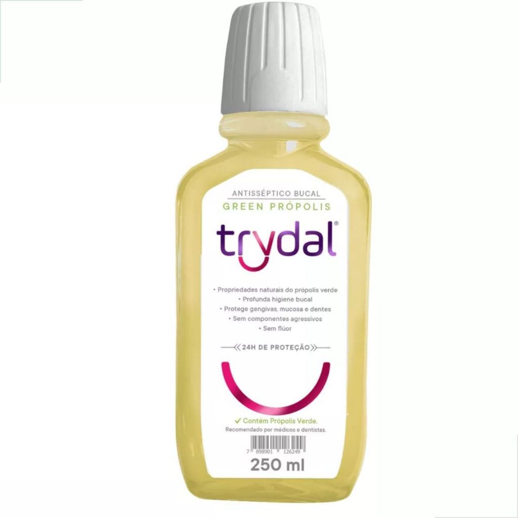 Enxaguante Bucal Trydal Própolis Green 250ml Fórmula Natural Gengivas Saúde Própolis Higiene Bucal Avançada