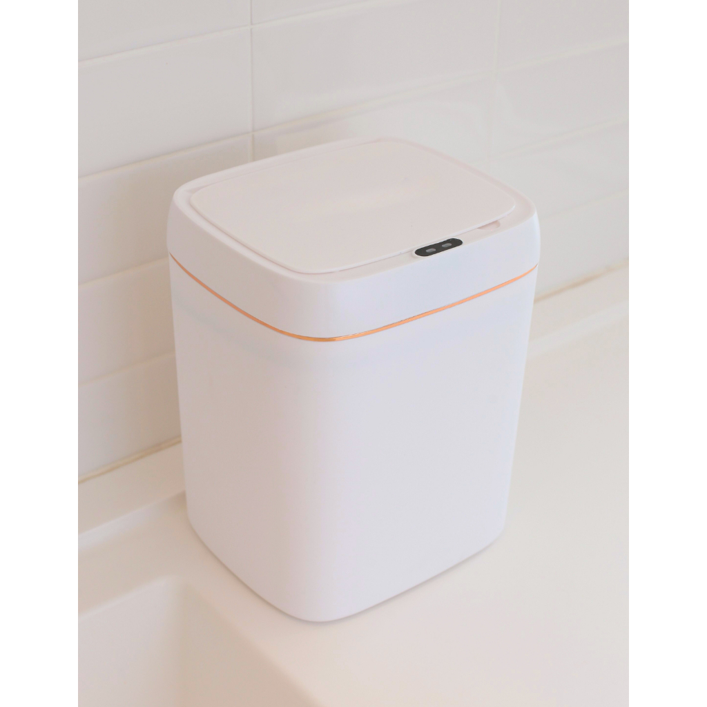 Lixeira Inteligente 11Litros Branca com Sensor Abre e Fecha Sozinha Ideal para Cozinha, Banheiro...
