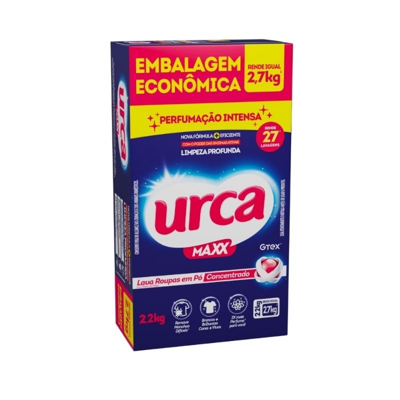 Lava roupas em pó Urca Maxx 2,2kg