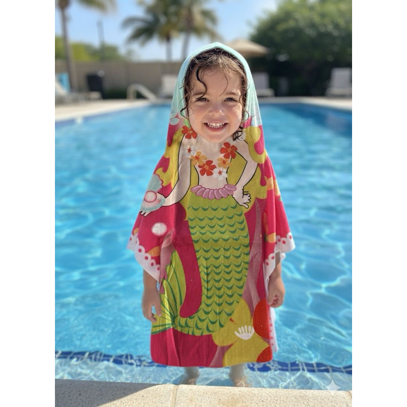 Roupão Infantil Menino Poncho Dinossauro Atoalhado Divertido Roupa de Banho Toalha Infantil Verão