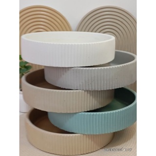 Bandeja canelada alta 23cm, em concreto, fruteira, tigela,  organizador, vaso de plantas, em concreto. em Oferta na Shopee