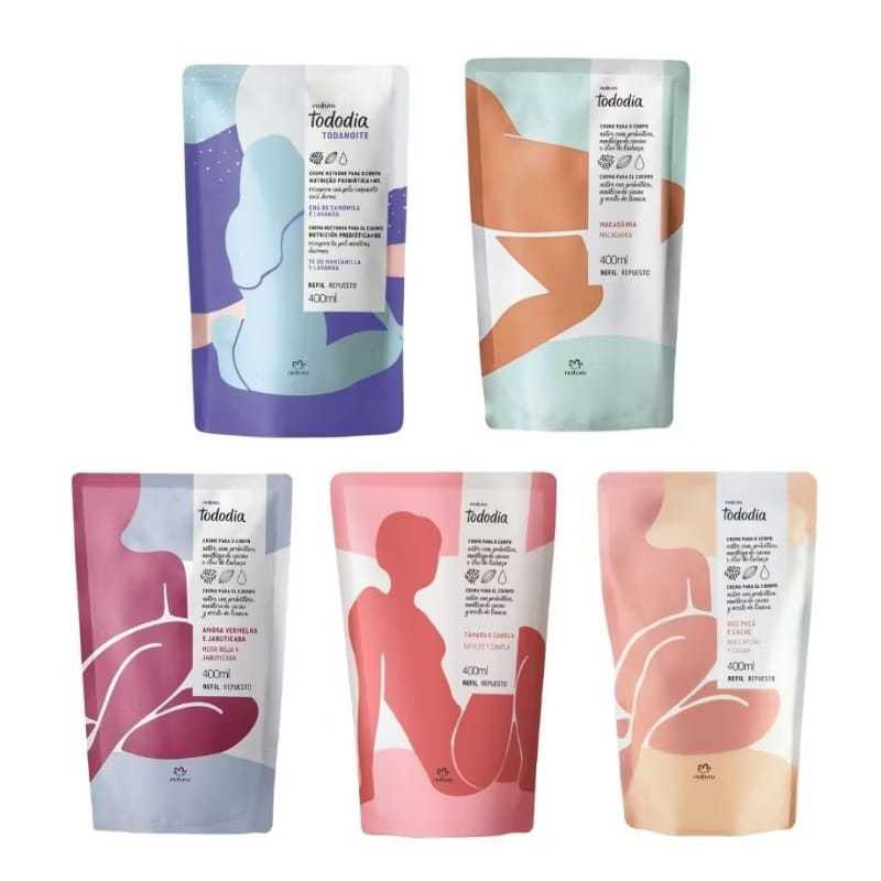 Refil Creme Hidratante Natura Tododia 400 ml (variações)