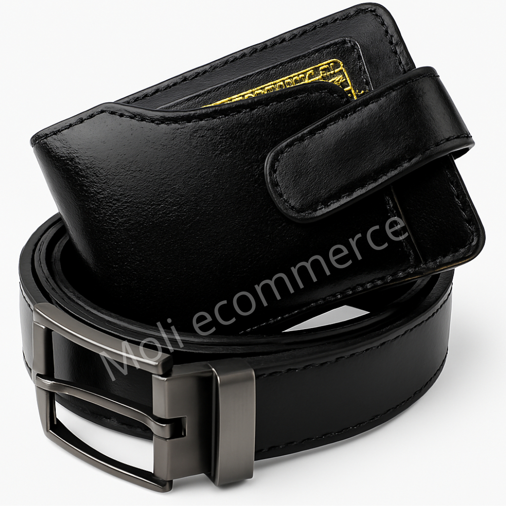 kit Carteira Masculina Couro + Cinto Masculino Dupla Face fivela Giratória Presente Para Homem