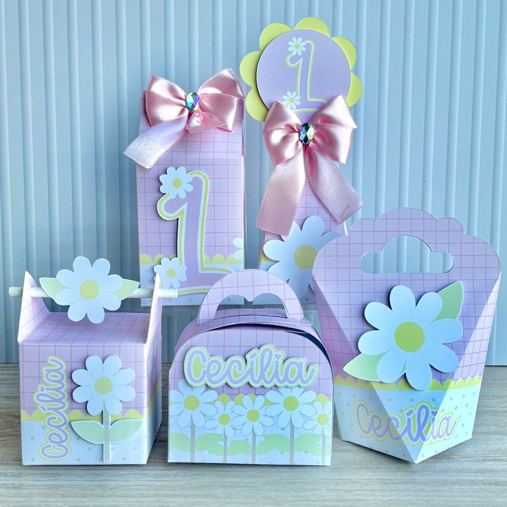 Kit de festa Personalizado Margaridas | Lembrancinha festa Margarida | Aniversário Margaridas