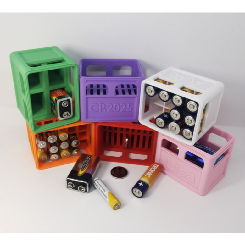 Porta Pilhas / Case para Pilhas – Organizador de Pilhas AA e AAA | Compacto formato mini Engradado de Bebidas 1un