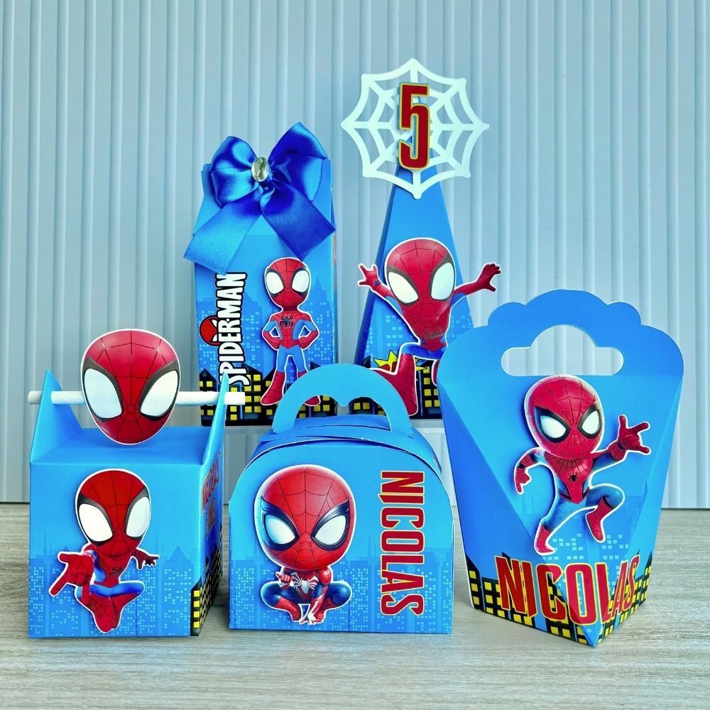 Kit de festa Personalizado Homem Aranha Baby | Lembrancinha festa Homem Aranha | Aniversário Homem Aranha