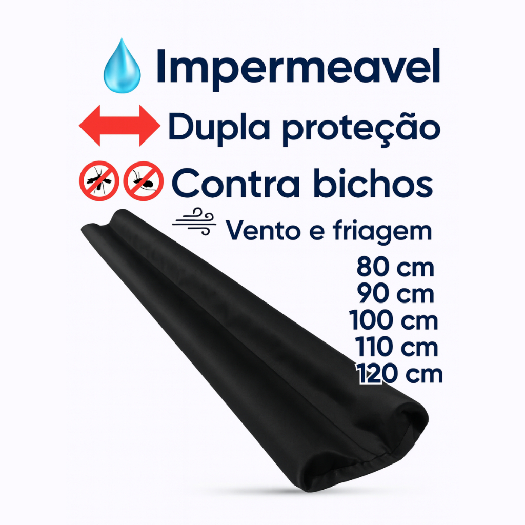 Veda porta protetor impermeável contra insetos poeira vento dupla proteção tamanhos 70cm 80cm 90cm 100cm 110cm 120cm ~´^ em Oferta na Shopee