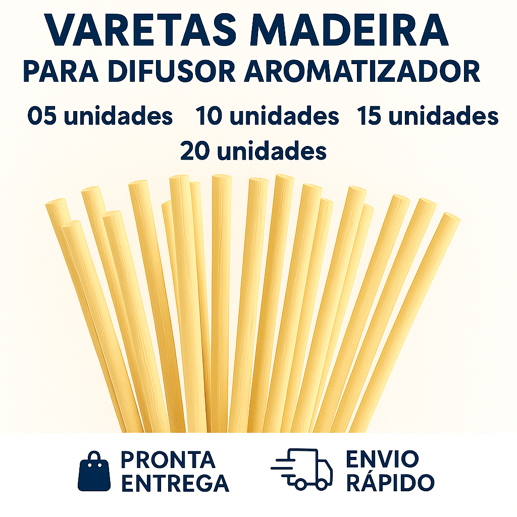 Varetas Palitos De Madeira Para Difusor Aromatizador - Casa - Escritório - Perfume - Ambientes