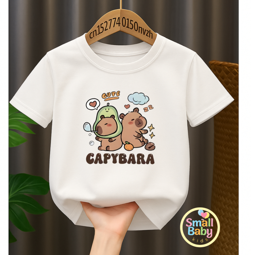 Camiseta Infantil Juvenil Unissex Capivara Capy bara Estampada Desenho Descolado Personagem