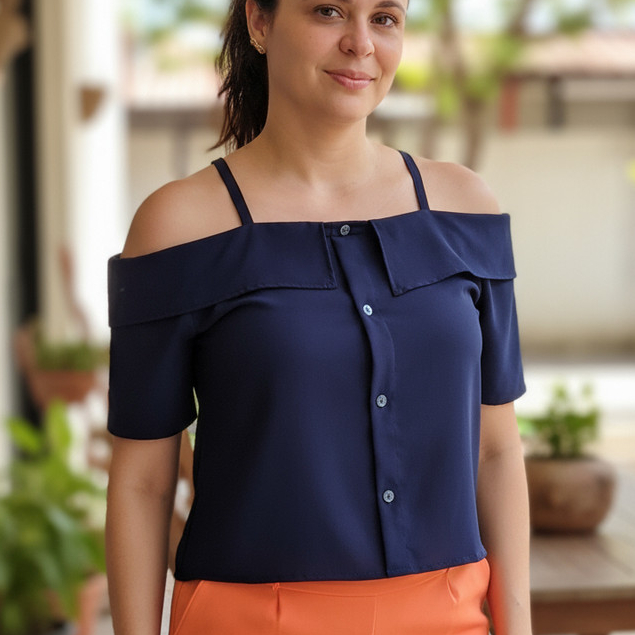 Blusa Feminina Ciganinha Ombro A Ombro Alça Com Manga em Oferta na Shopee