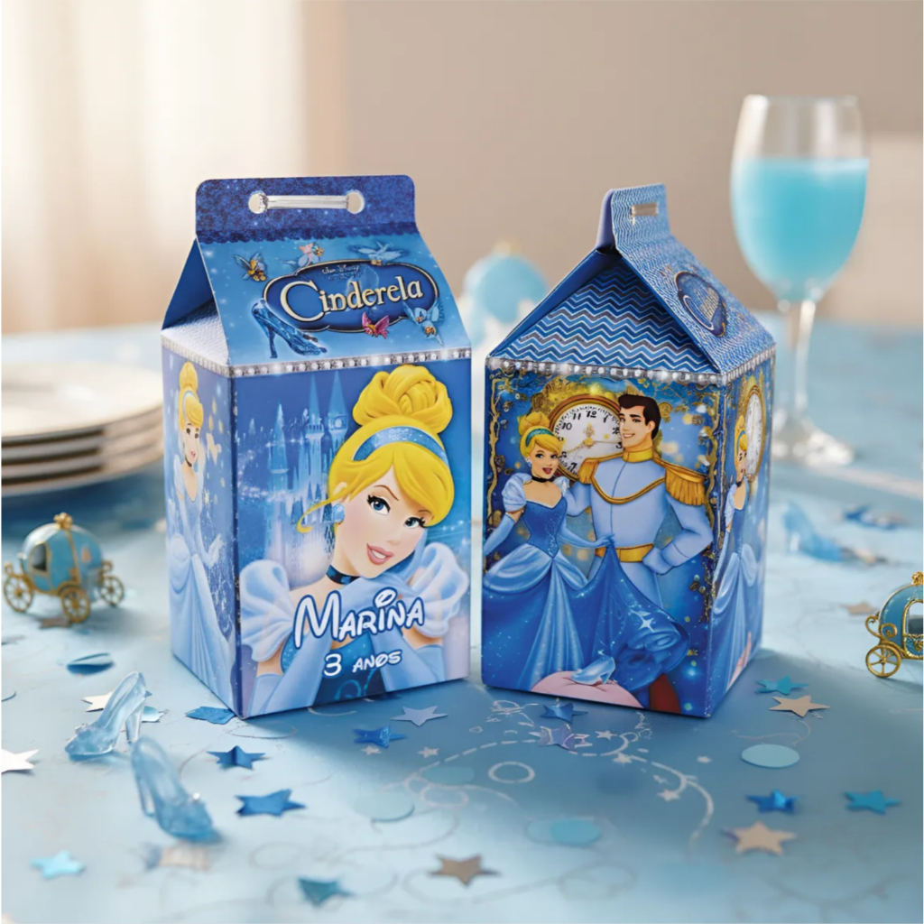 10 Caixa Milk Cinderela Lembrancinhas Festa Fácil — imagem 2 de 2