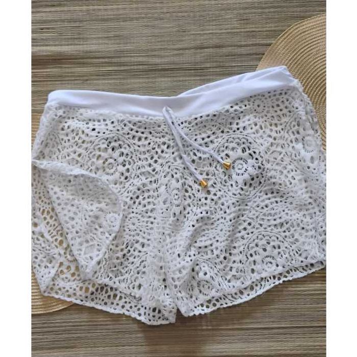 Short Saída de Praia Renda P ao  Plus Size Para usar com Maiô ou Biquíni Verão