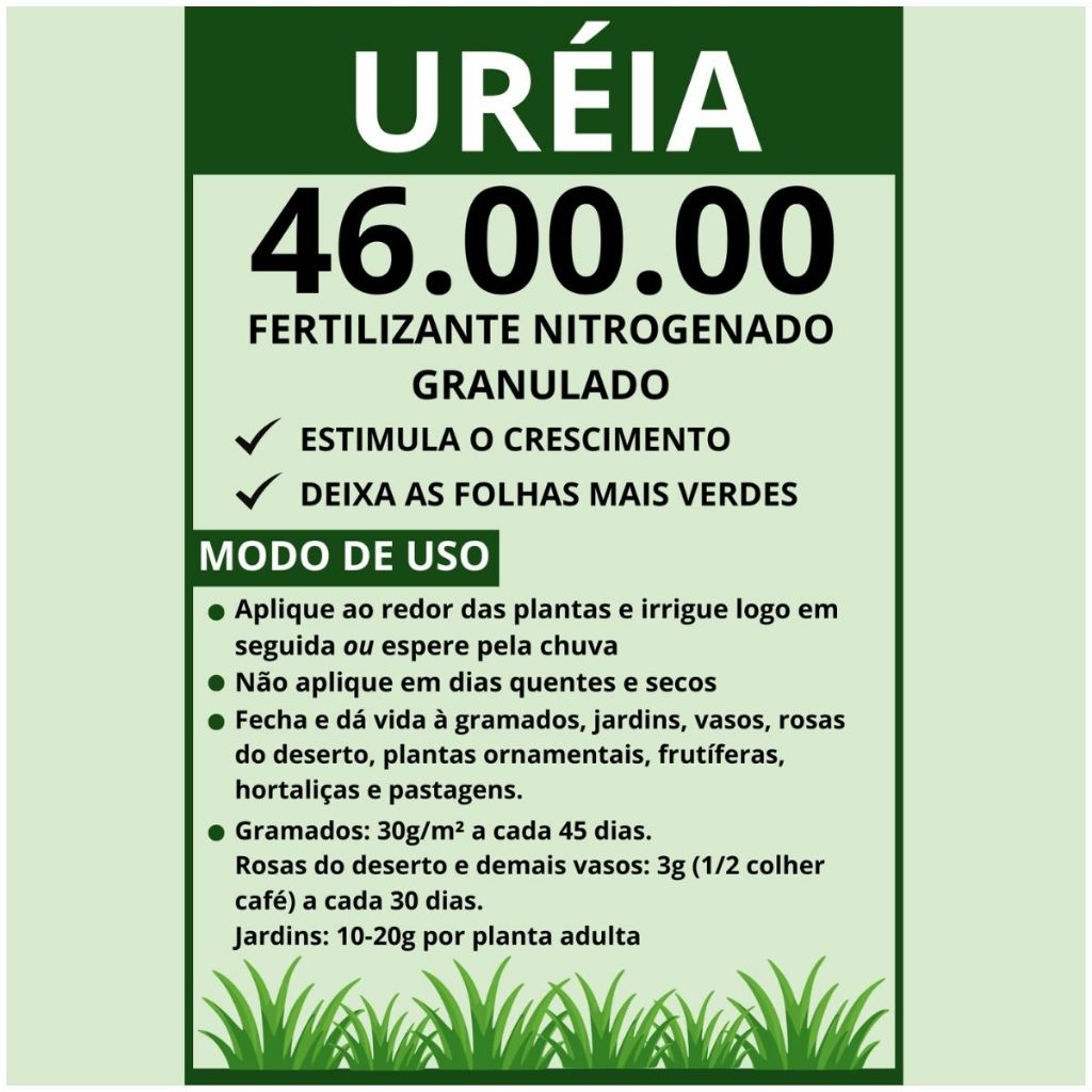 Uréia Para Plantas 46 00 00 Adubo Fertilizante Agrícola Granulado