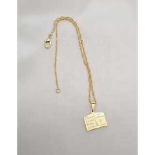 Colar Bíblia, Colar Religioso, Colar Fé, Colar Folheado Ouro 18k, Pingente Bíblia, Presente Cristão, Joia Religiosa