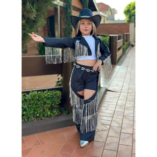 Lancamento Roupa Country Ana Castela Conjunto Boiadeira Infantil Fantasia Menina paete aniversario em Oferta na Shopee