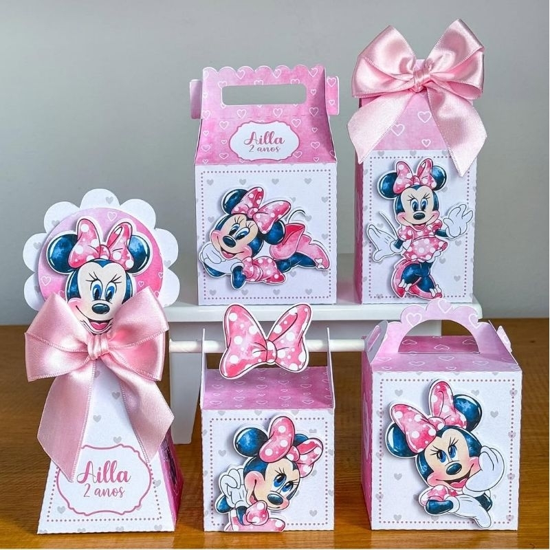 Kit Festa da Miniie/Só um bolinho/Aniversário/Mesversario/Personalizados/Lembrancinhas